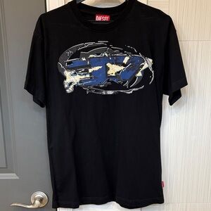 EUC DIESEL Black and Blue Graphic Tee